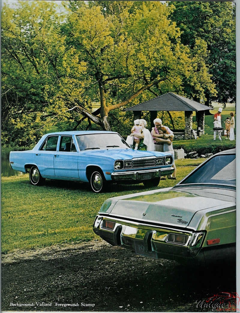 1973 Plymouth Duster, Valiant and Barracuda Brochure Page 1